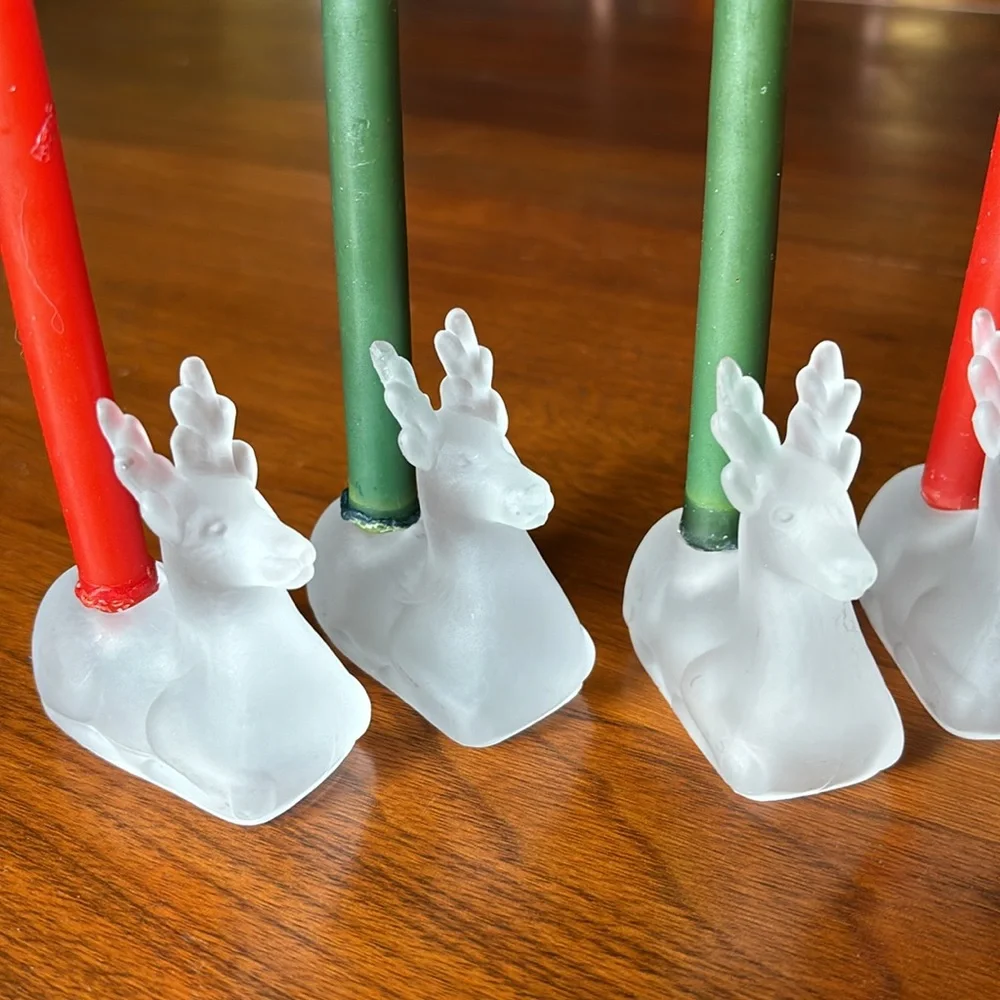 Williams Sonoma Reindeer candleholders and tapers